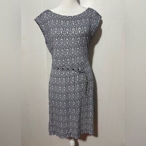 Tory Burch Elegant Black and White Patterned Dress Size M